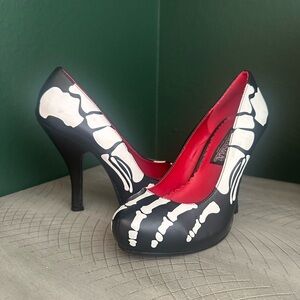 Funtasma Black and White Skeleton Heels